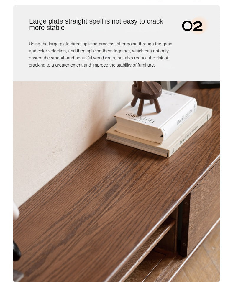 Oak, Rubberwood, Beech Solid Wood TV Stand Sliding Door.