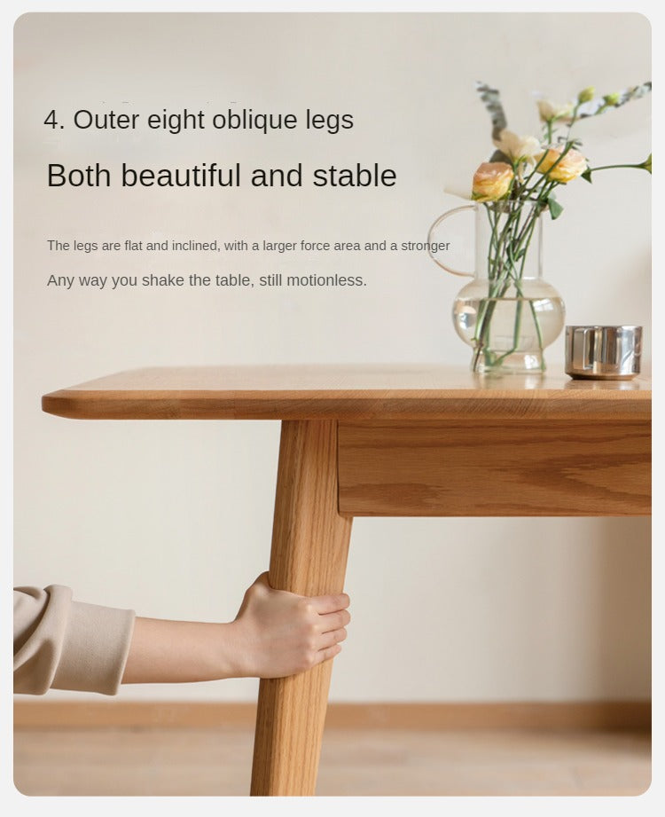 Oak, Ash Solid Wood Nordic Wall-Mounted Retractable Long Dining Table