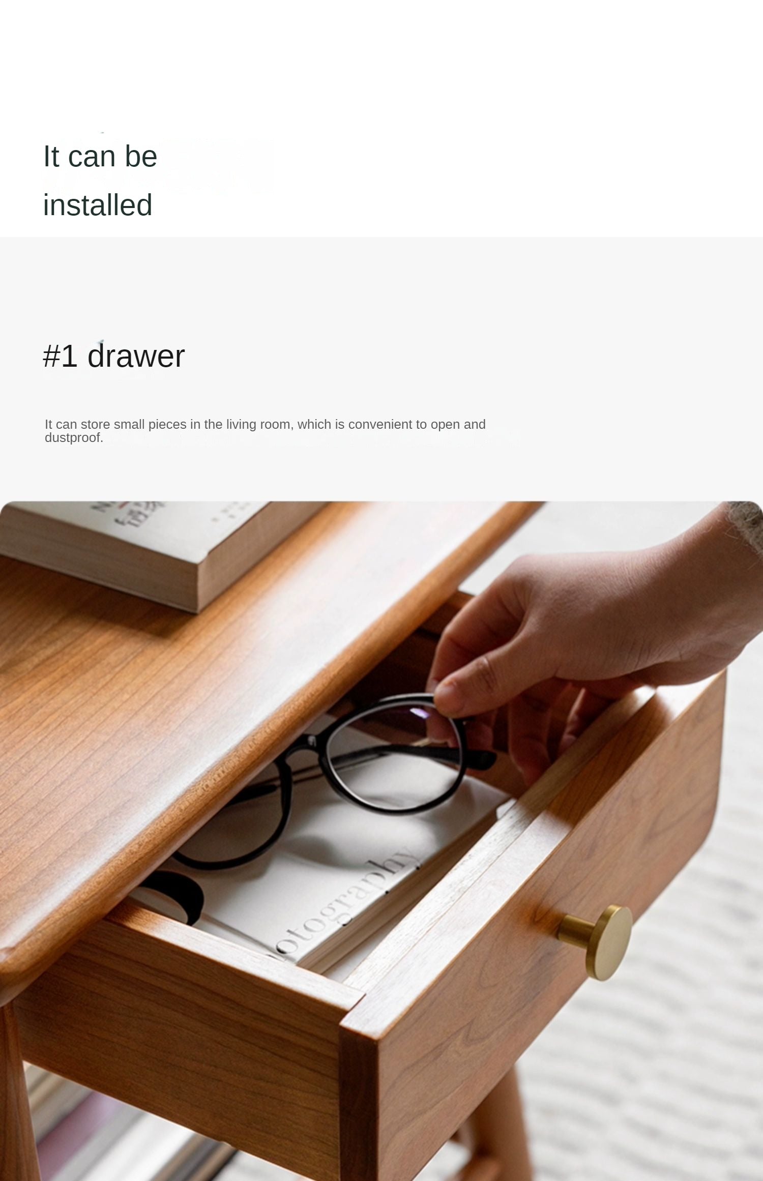 Сherry Solid Wood Side Table