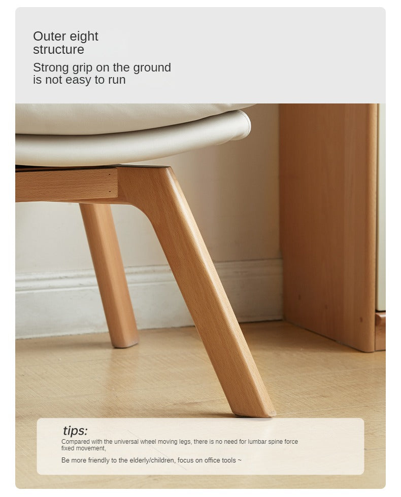 Beech Solid Wood Rotating Chair Technical Fabric.