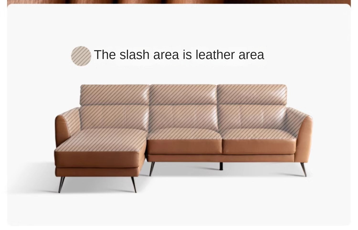 First-layer Yellow Cowhide Leather Sofa Light Luxury Italian Style.