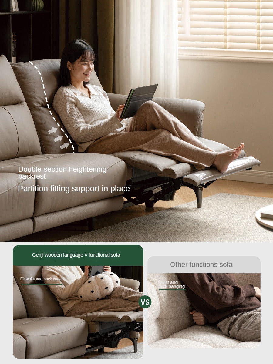 First Layer Leather Multifunctional Electric Telescopic Sofa.