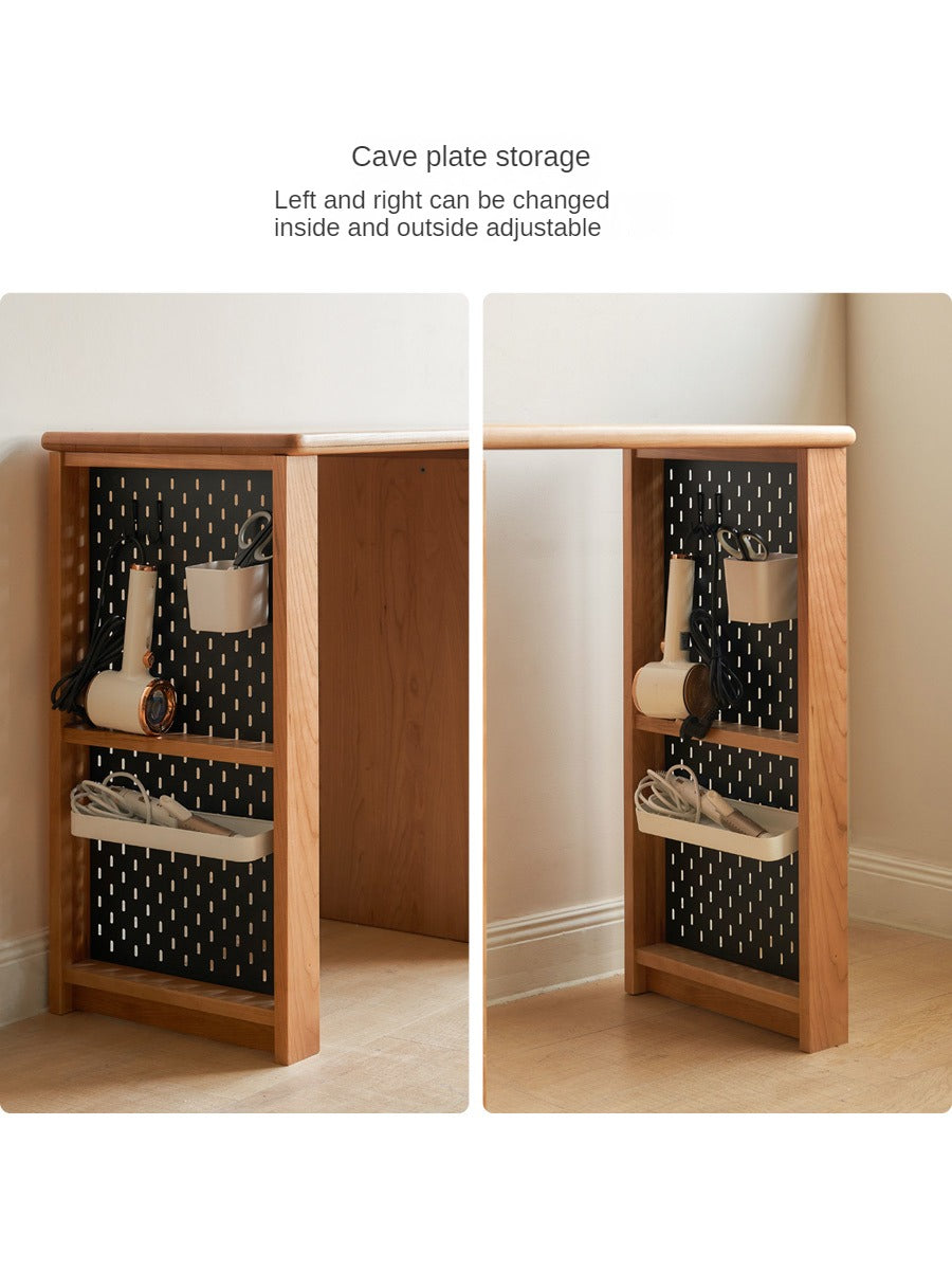 Сherry Solid Wood Retro Corner Vanity Table.