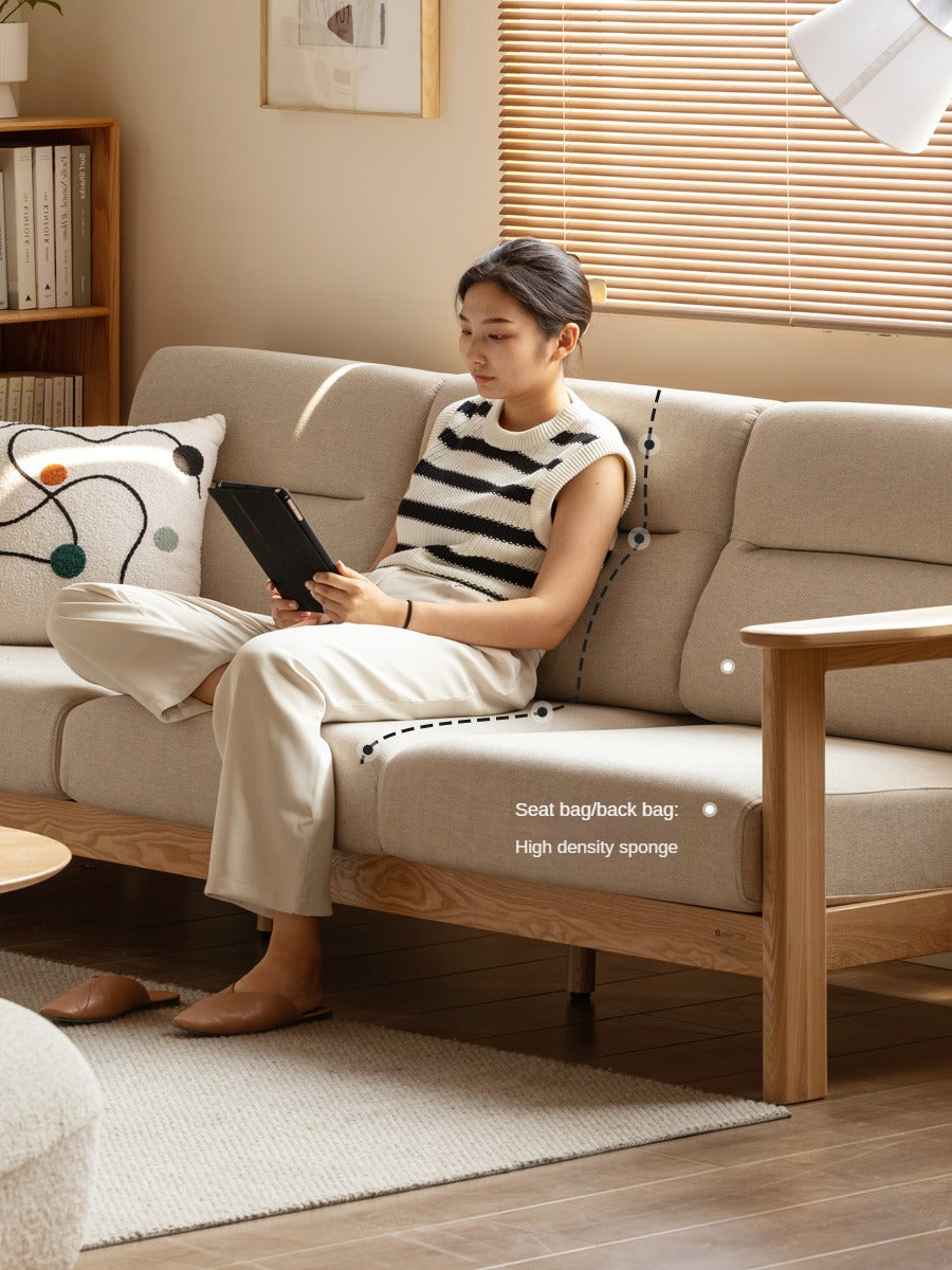 Ash Solid Wood Modern Sofa.
