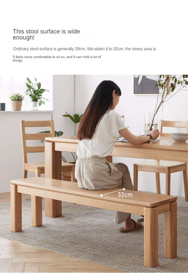 Oak Solid Wood Long Nordic Modern Bench
