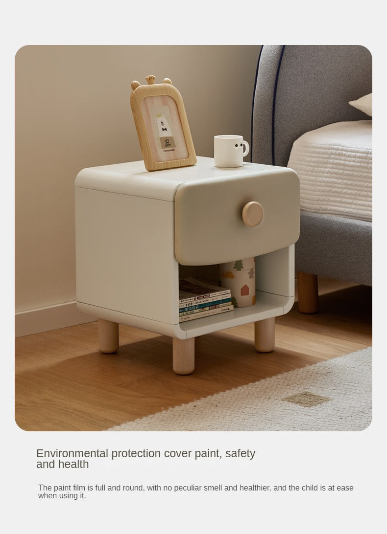 Rubberwood Solid Wood Children's Modern Nightstand