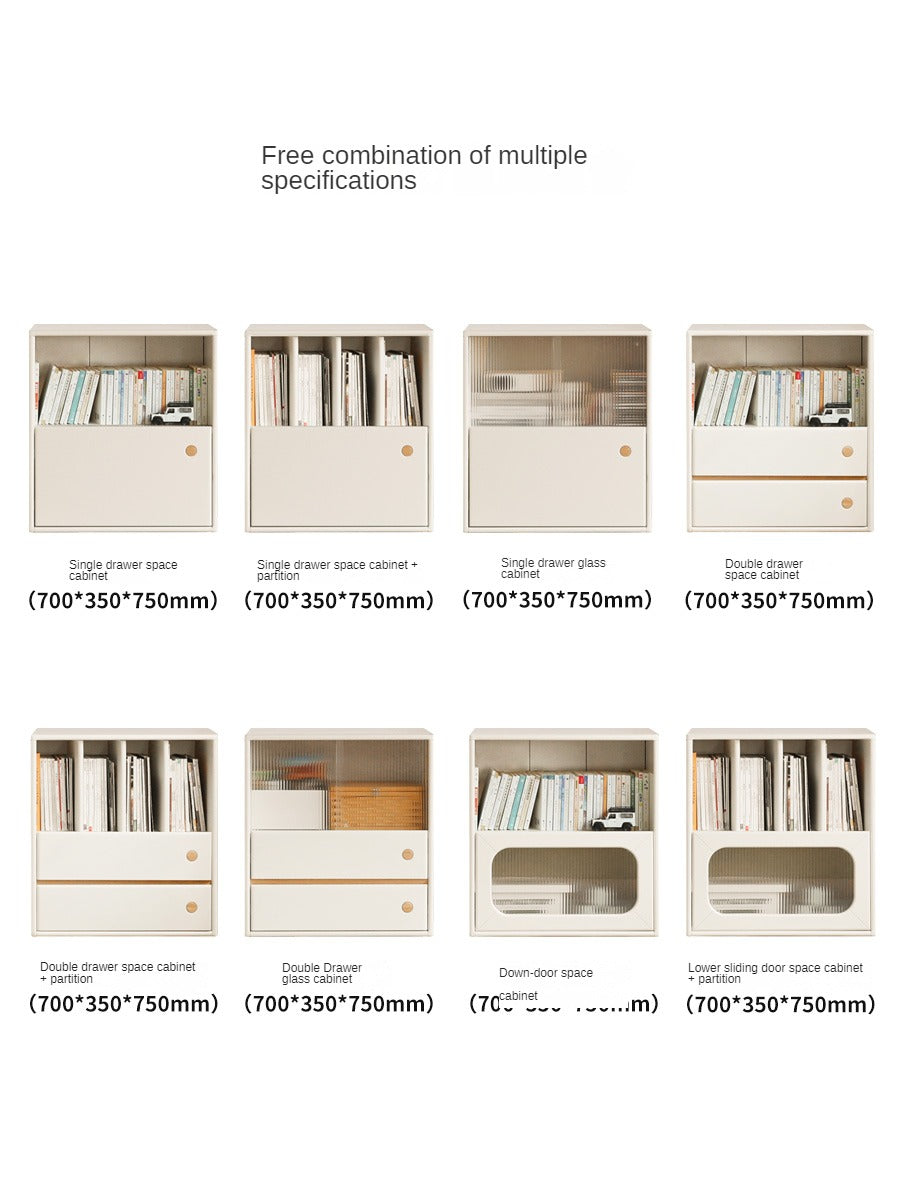 Solid Rubberwood Storage Multi-Functional Storage Bookcase.