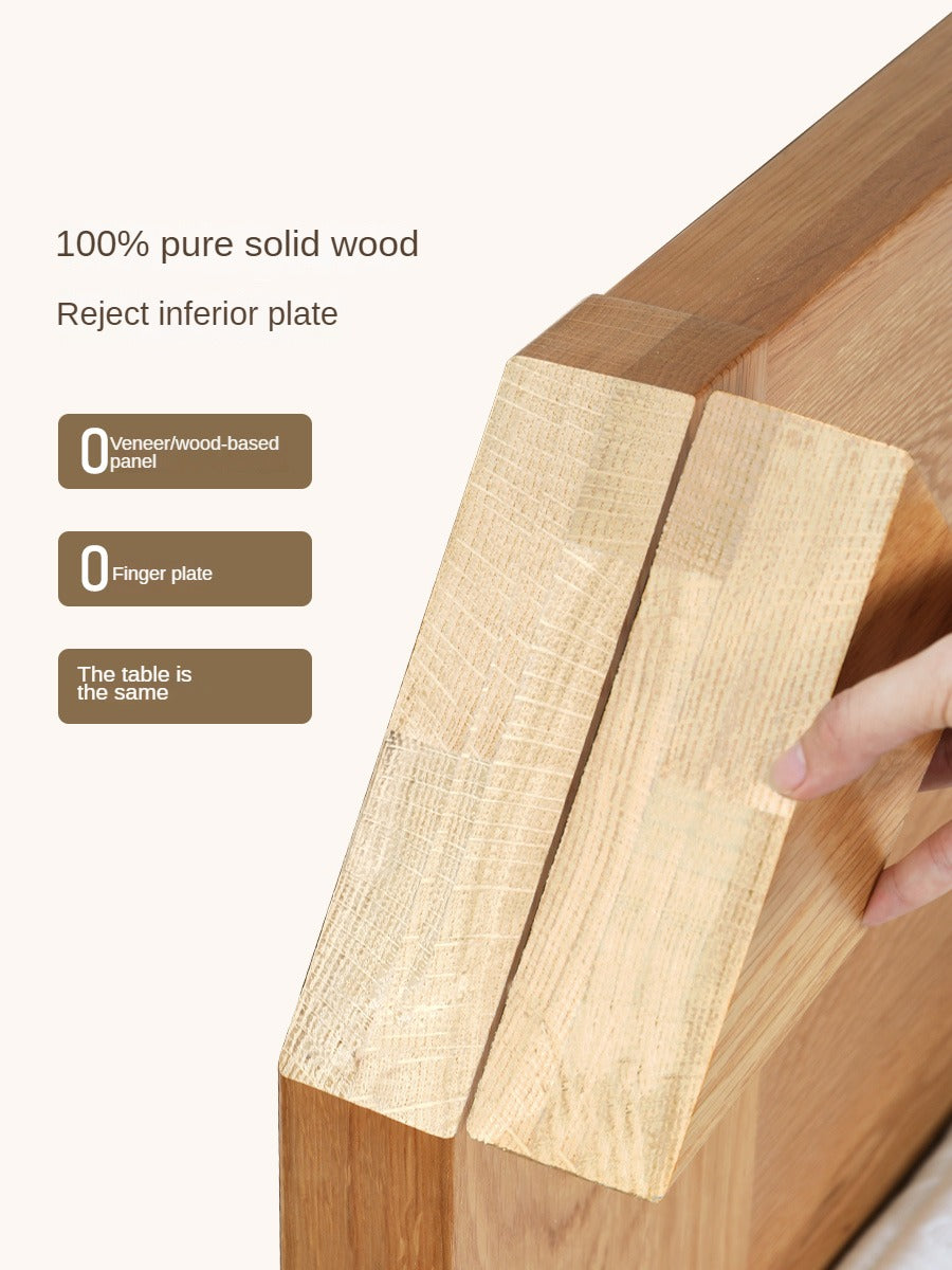 Oak Solid Wood Soft Light With Bookshelf Bed