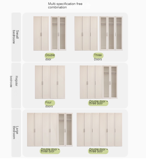 Poplar Solid Wood Modern Lighted Locker White Cream Style Wardrobe.