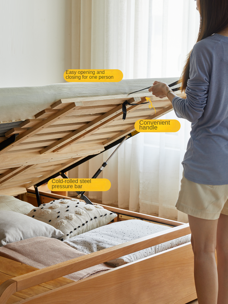 Beech solid wood Multi-functional with storage box bed<