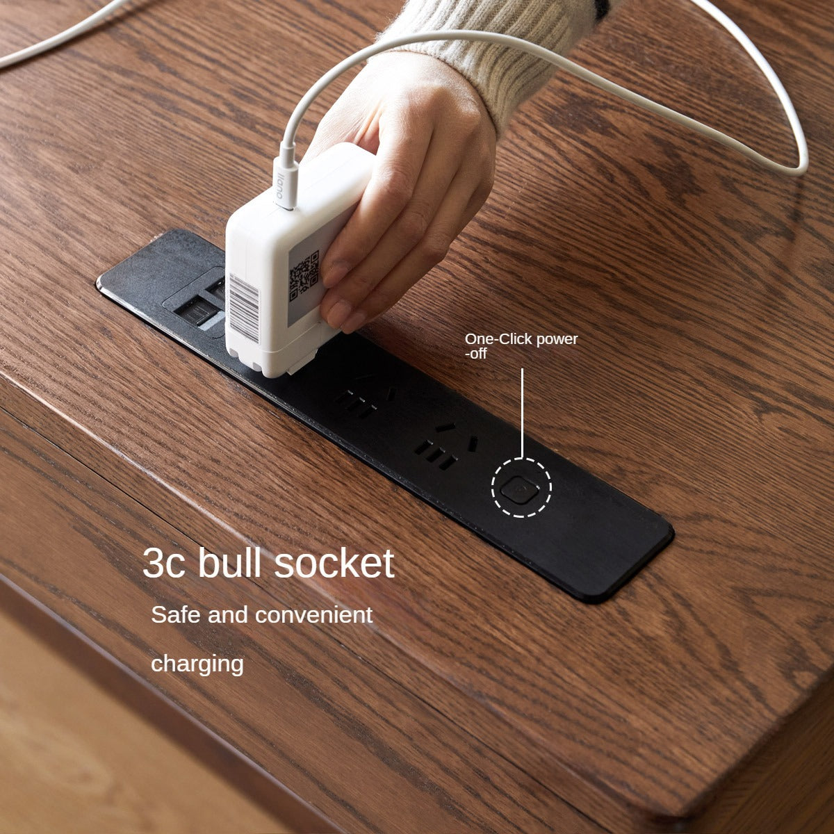 Black Walnut, Oak Solid Wood Italian Light Luxury Office Desk