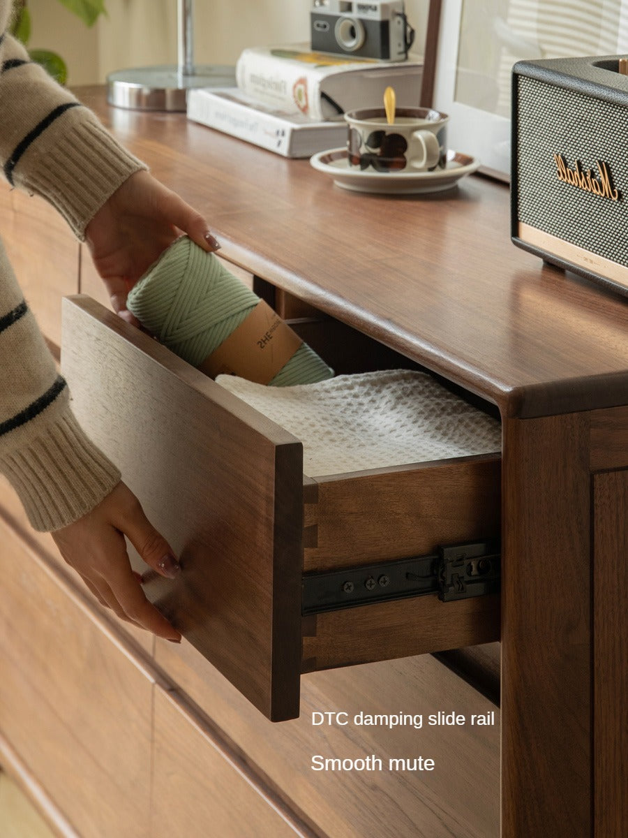 Black Walnut, Ash Solid Wood Chest of Drawers