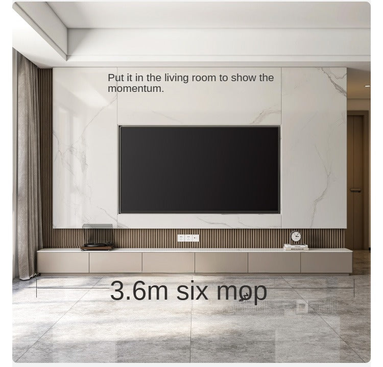 Poplar Solid Wood Rock Slab TV Stand.