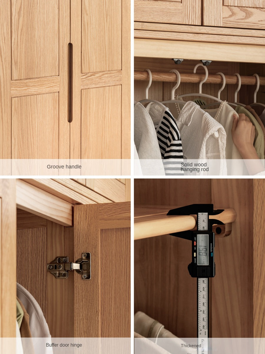 Oak Solid Wood Narrow Wardrobe.