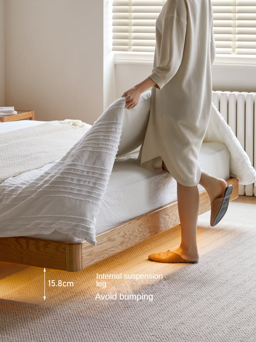 Oak Solid Wood Suspension Luminous Bed