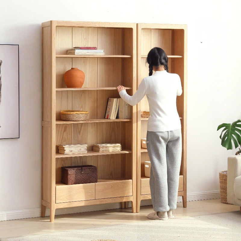 Ash Solid Wood Combination Bookcase Bookshelf