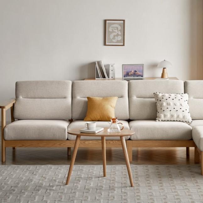 Ash Solid Wood Straight Sofa Modern.