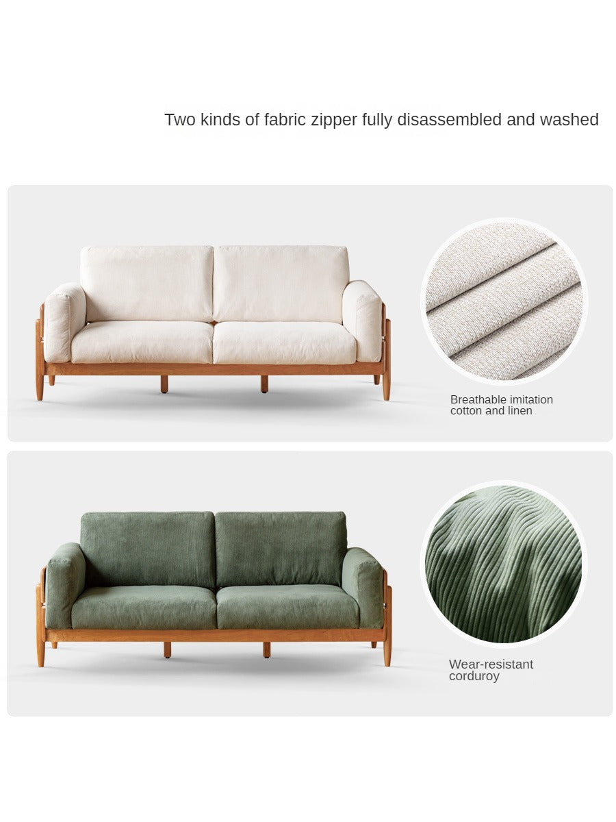Cherry, Oak Solid Wood Antique Style Sofa.