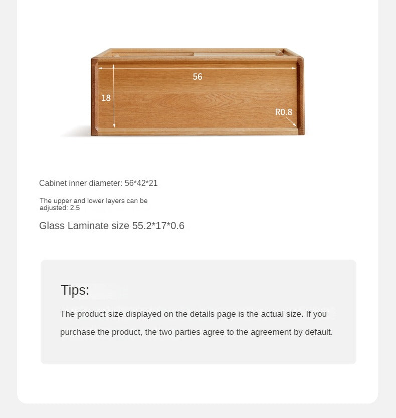 Oak, Cherry, Poplar Solid Wood Desktop Locker Storage Cabinet Glass Sliding Door