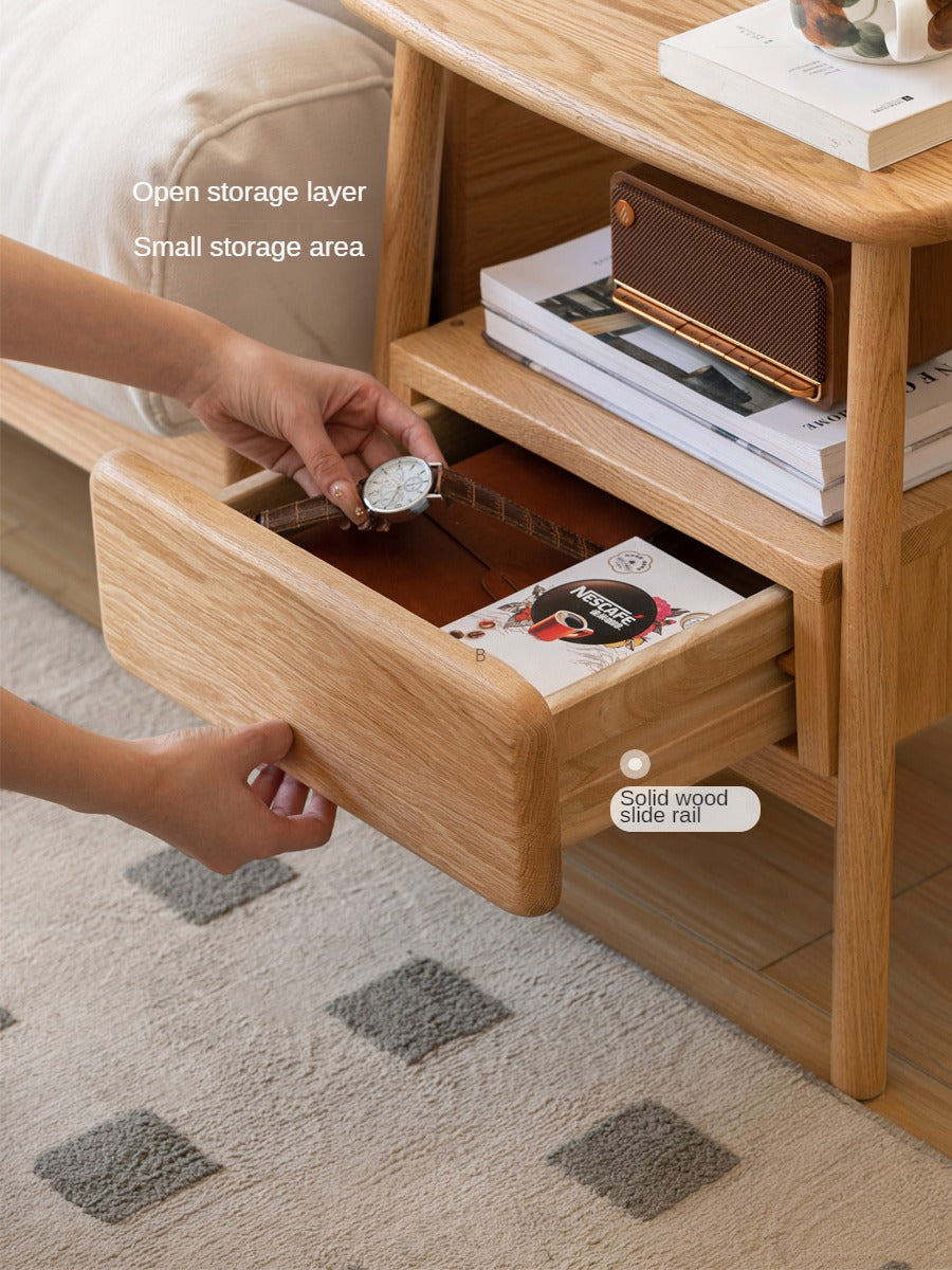 Oak, Beech Solid Wood Nightstand