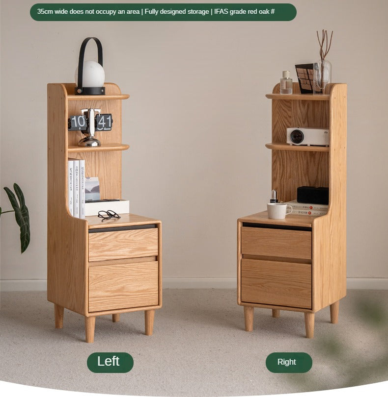 Oak Solid Wood Modern Nightstand.