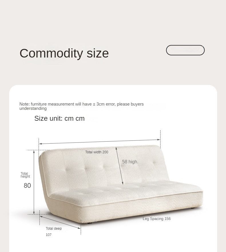 Fabric Sofa White Cream Style Sitting and Sleeping Sofa.