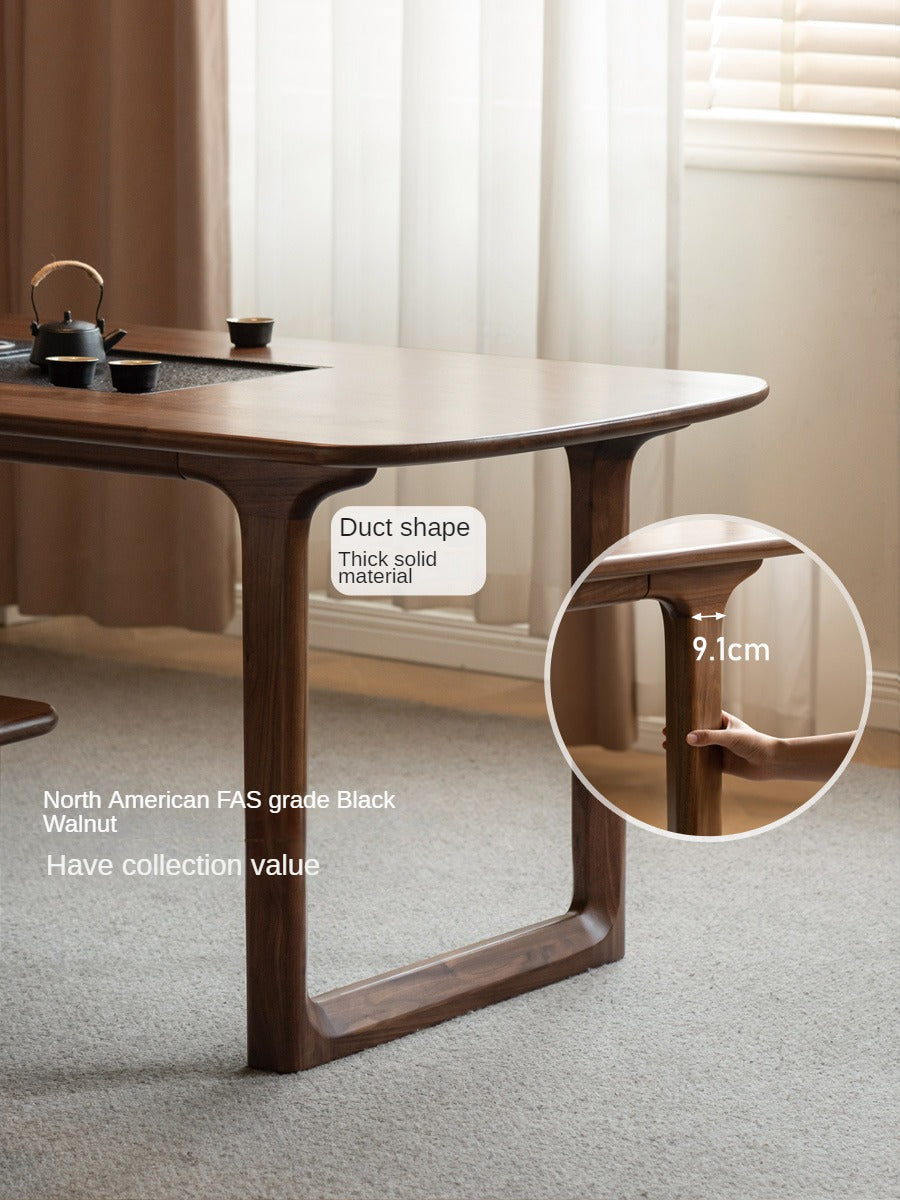 Black Walnut Solid Wood Tea Table Tea Tray Integrated.