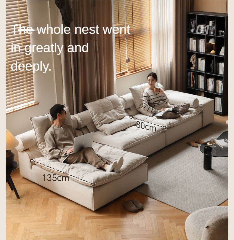 Fabric French Cream Style Modular Sofa.