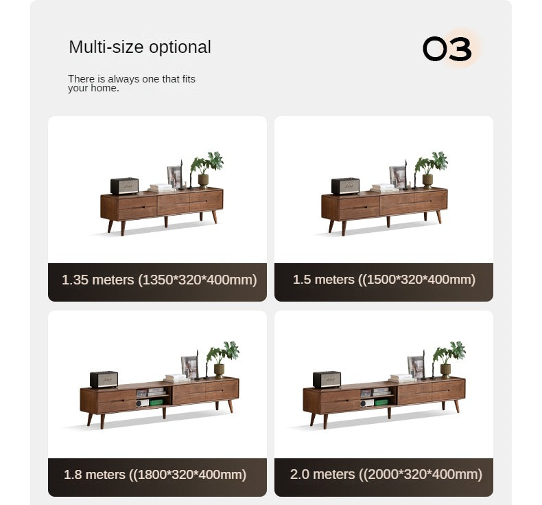 Oak, Rubberwood, Beech Solid Wood TV Stand Sliding Door.