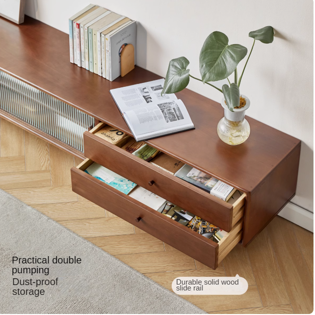 Beech Solid Wood Large TV Cabinet.