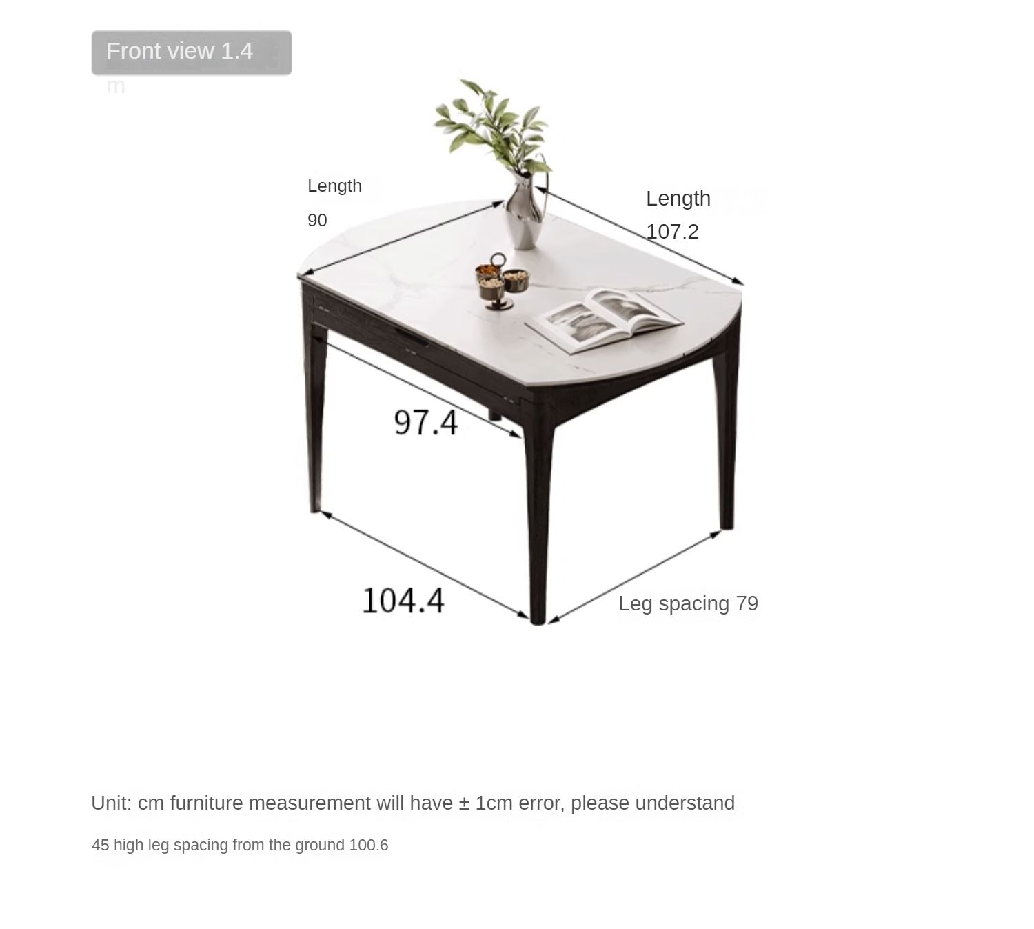 Oak Solid Wood Light Luxury Rock Slab Folding Dining Table