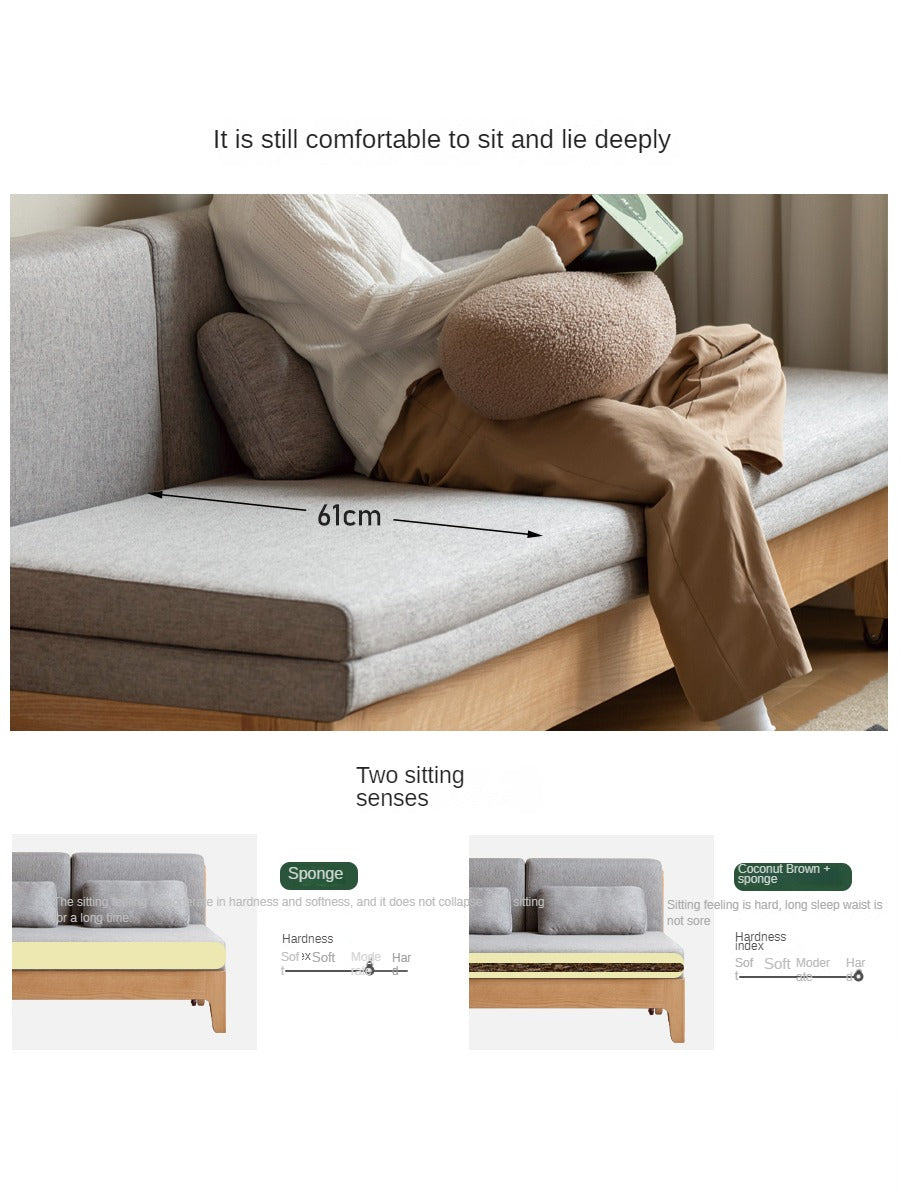 Oak Solid Wood Sleeper Sofa