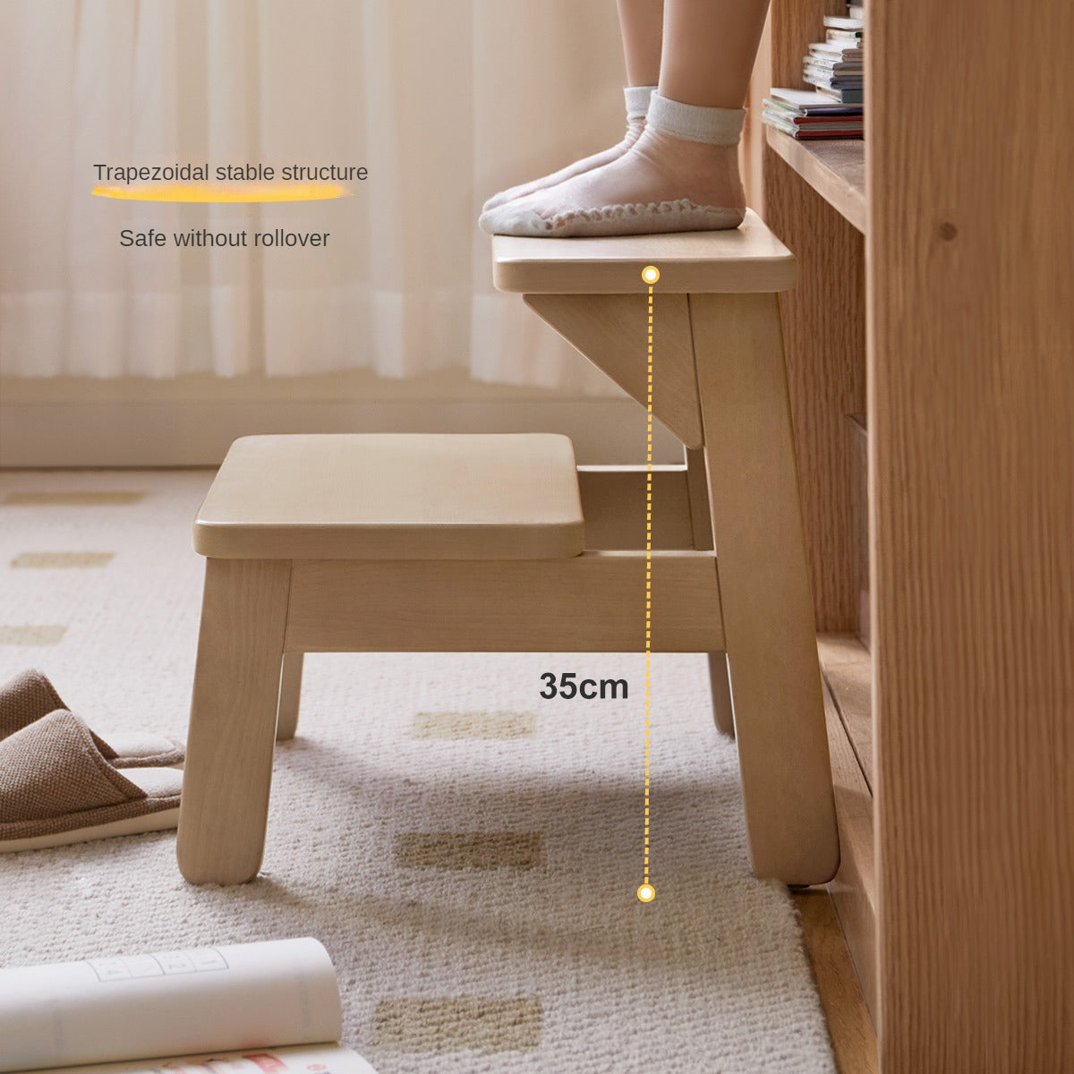 Birch Solid Wood Kids's Multifunctional Low Foot Stool