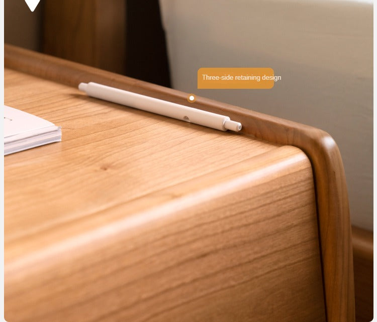 Cherry Wood Waves Nightstand.