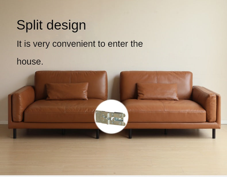 Leather Italian Minimalist Sofa.