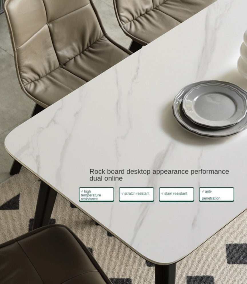 Oak Solid Wood Slate Luxury Dining Table