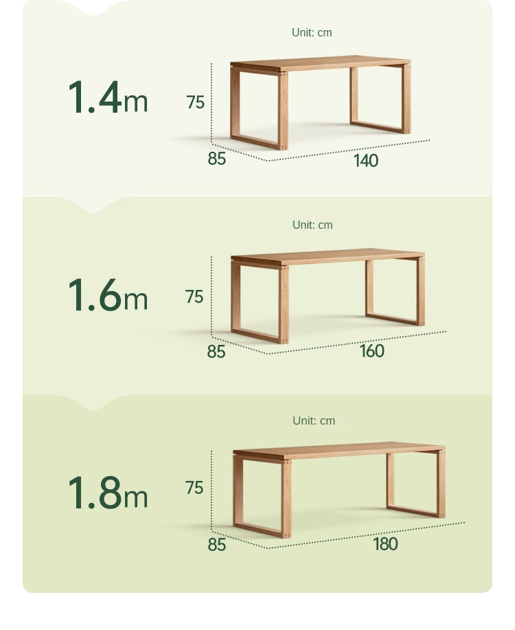 Beech, Oak Solid Wood Large Dining Table