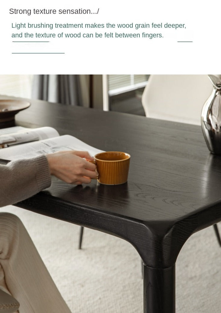 Ash Solid Wood Black Nordic Dining Table