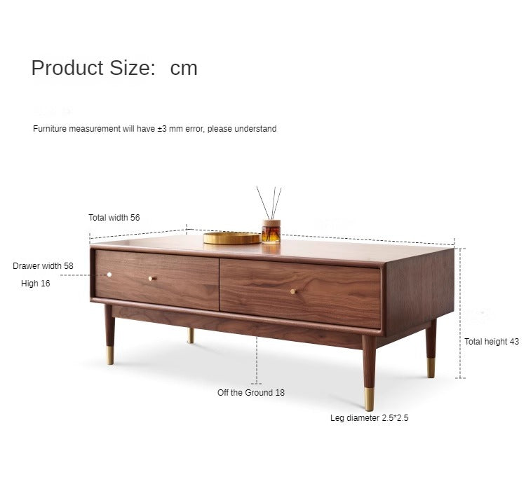 Coffee table Black walnut solid wood"