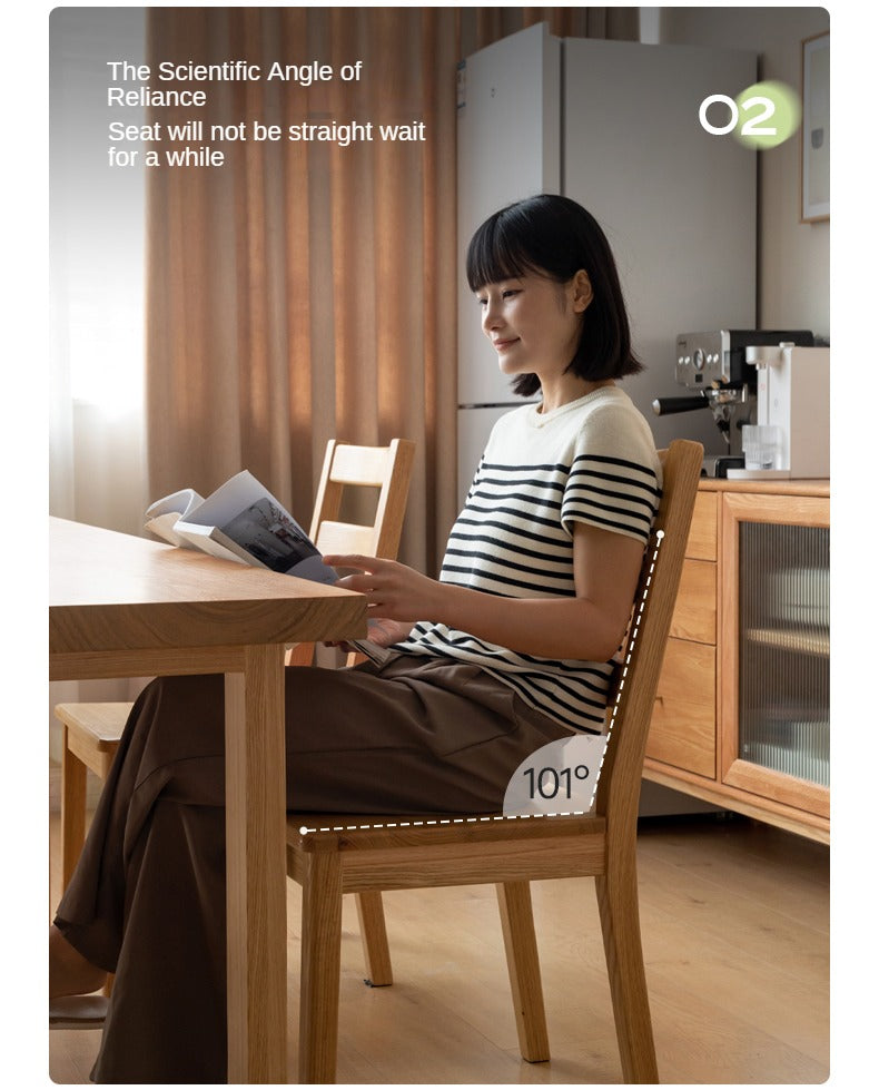 4 pcs set Oak, Beech, Rubberwood Solid Wood - Dining Chair