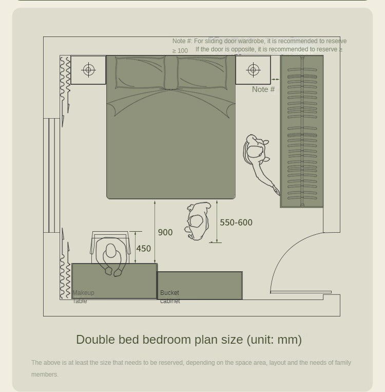 Cherry Wood Solid Wood platform bed, headboard-free bed with Light.