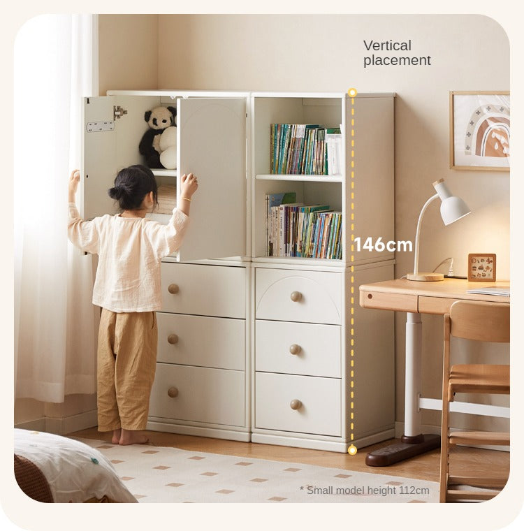Pine Solid Wood Cream Style Kids Dresser, Chests, Storage Cabinet