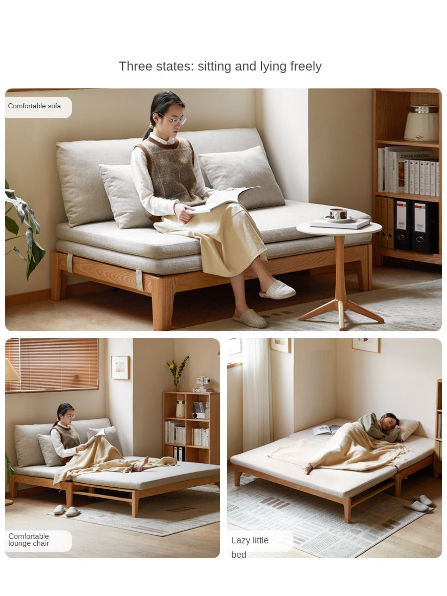 Oak Solid Wood Sofa Bed