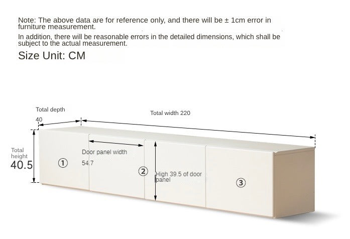 Oak, Rubber Solid Wood TV Cabinet Cream Style Large Capacity.