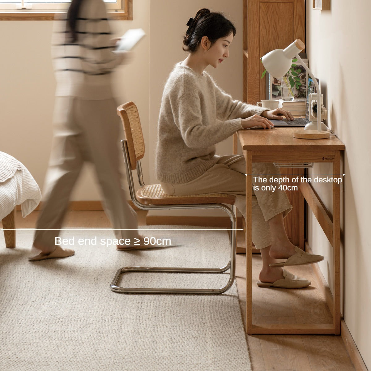 Oak, Poplar, Beech Solid Wood Long Office Desk