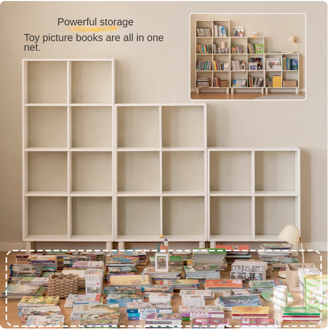 Rubber Solid Wood Cream Style Rack Combination Cabinet