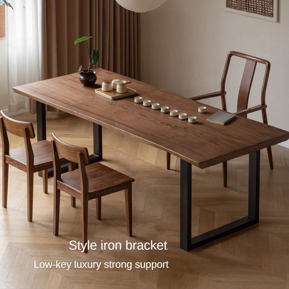 Black Walnut, South American Walnut, Ash Solid Wood, Metal, Acrylic Table Legs