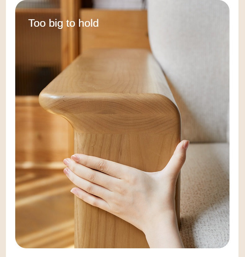 Ash solid Wood Modern Straight Sofa.