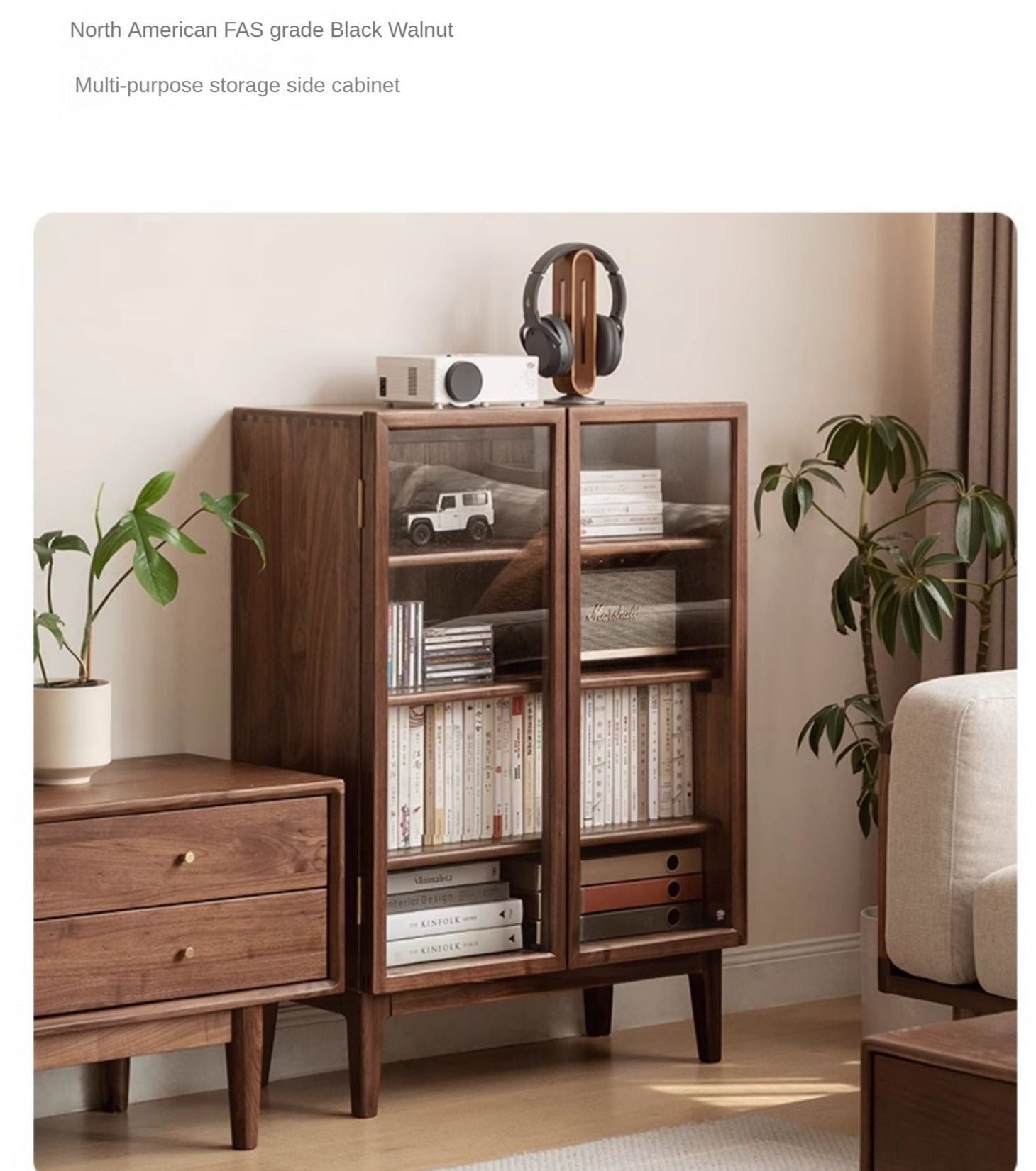 Black Walnut, Ash Solid Wood Dining Sideboard