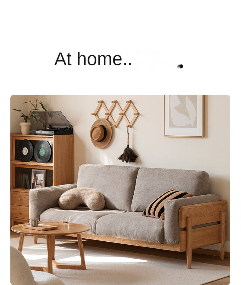 Oak Solid Wood Sofa Modern High Back.